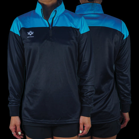 Gryphon Training Midlayer 1/4 Zip Jumper Womens Black/Sky